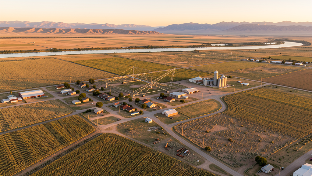 Aerial view of Shelley, ID showing the local landscape and terrain relevant to drone survey operations