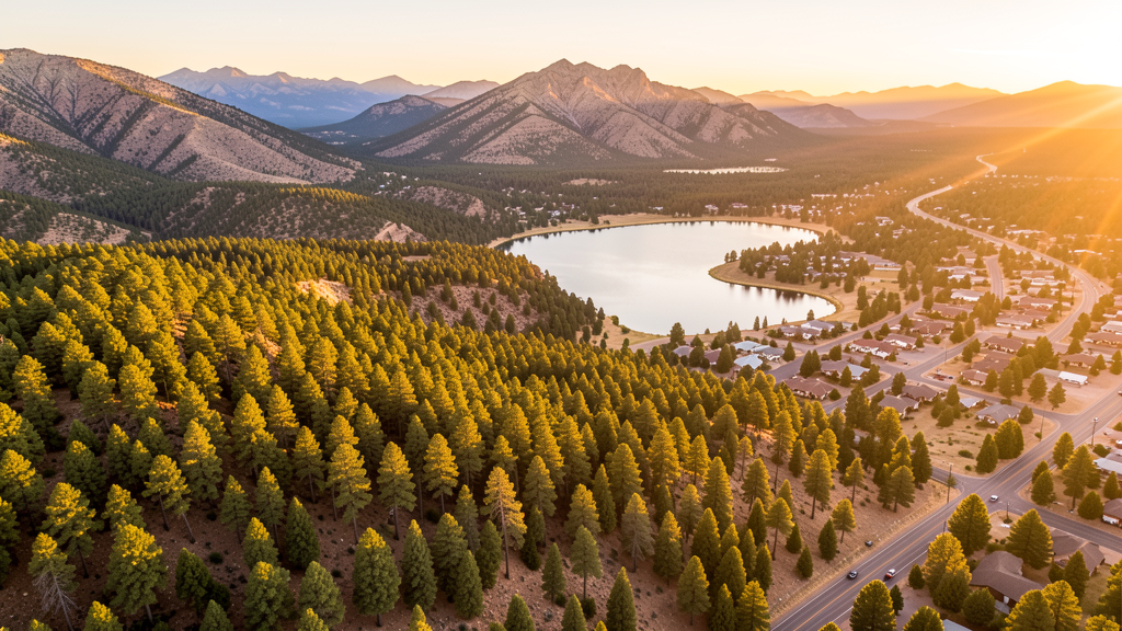 Aerial view of Show Low, AZ showing the local landscape and terrain relevant to drone survey operations