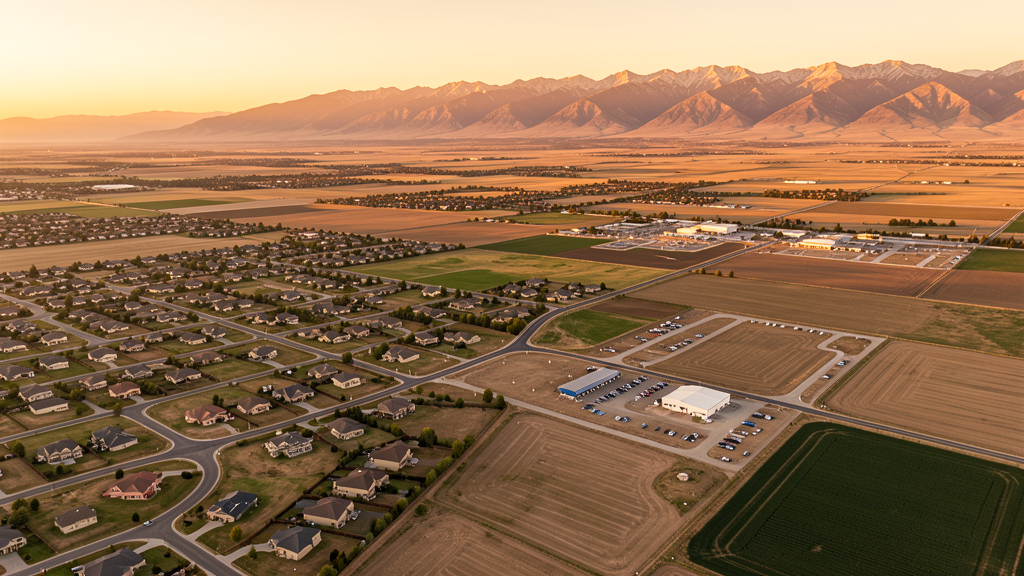 Aerial view of Smithfield, UT showing the local landscape and terrain relevant to drone survey operations