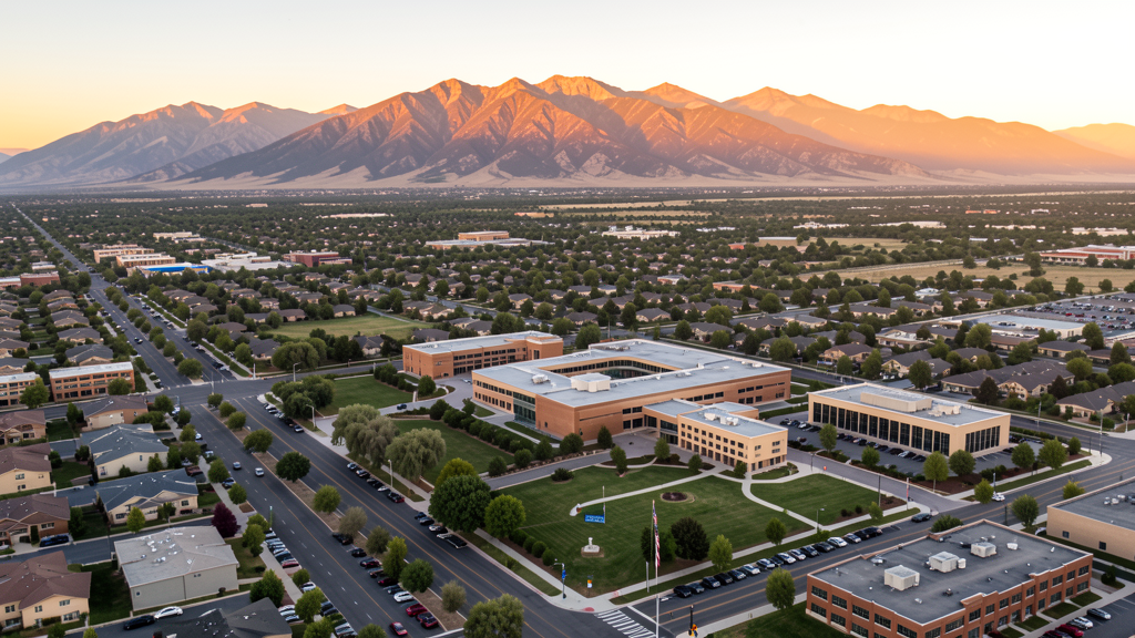 Aerial view of Springville, UT showing the local landscape and terrain relevant to drone survey operations