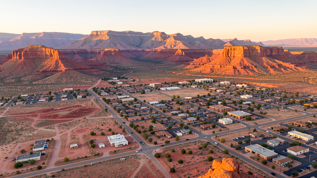Aerial view of St. George, UT showing the local landscape and terrain relevant to drone survey operations