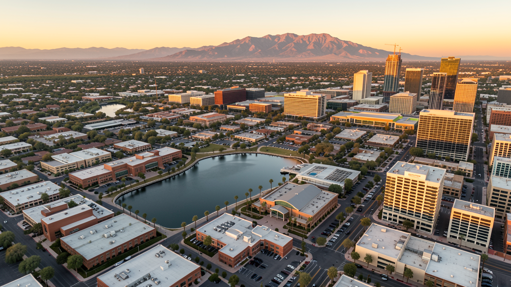 Aerial view of Tempe, AZ showing the local landscape and terrain relevant to drone survey operations