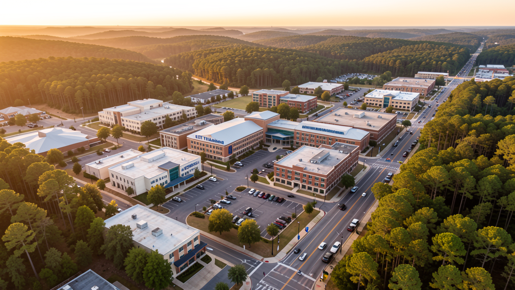 Aerial view of Tyler, TX showing the local landscape and terrain relevant to drone survey operations