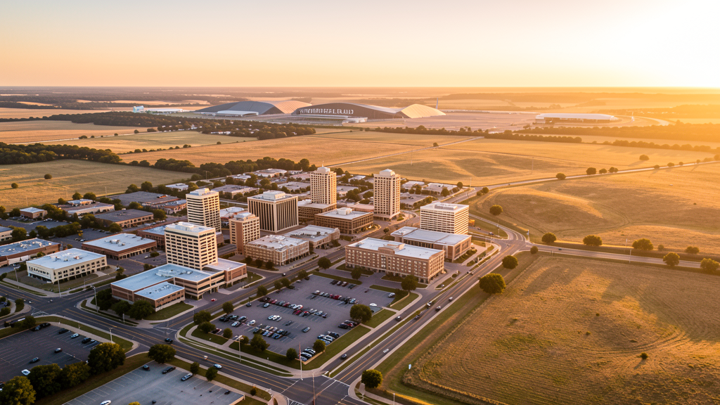 Aerial view of Wichita Falls, TX showing the local landscape and terrain relevant to drone survey operations