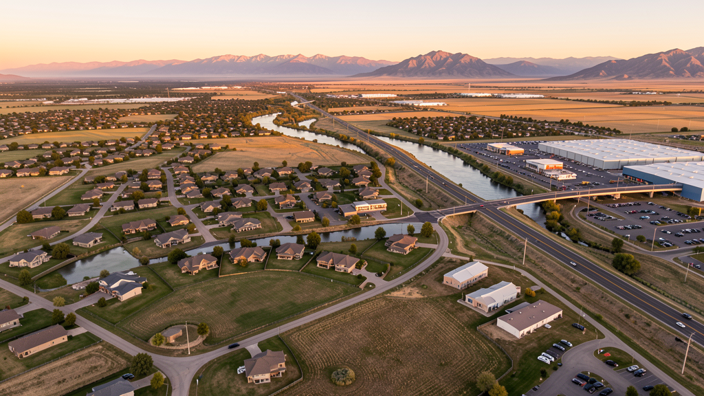 Aerial view of Windsor, CO showing the local landscape and terrain relevant to drone survey operations